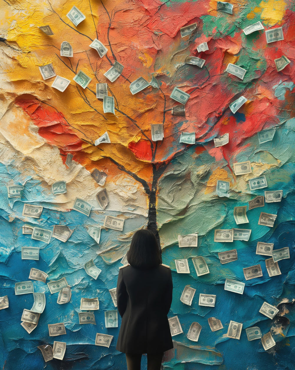 Mann schaut auf Smartphone